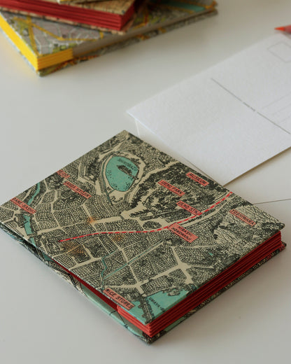 Album cartoline (illustrate) con mappa vintage turistica di Tokyo 1901