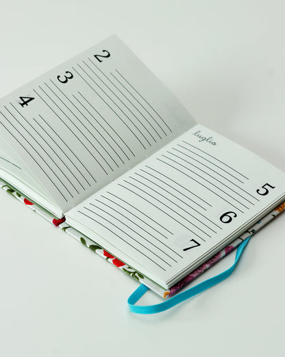 Agenda delle ricorrenze fiori di campo (copta con elastico)