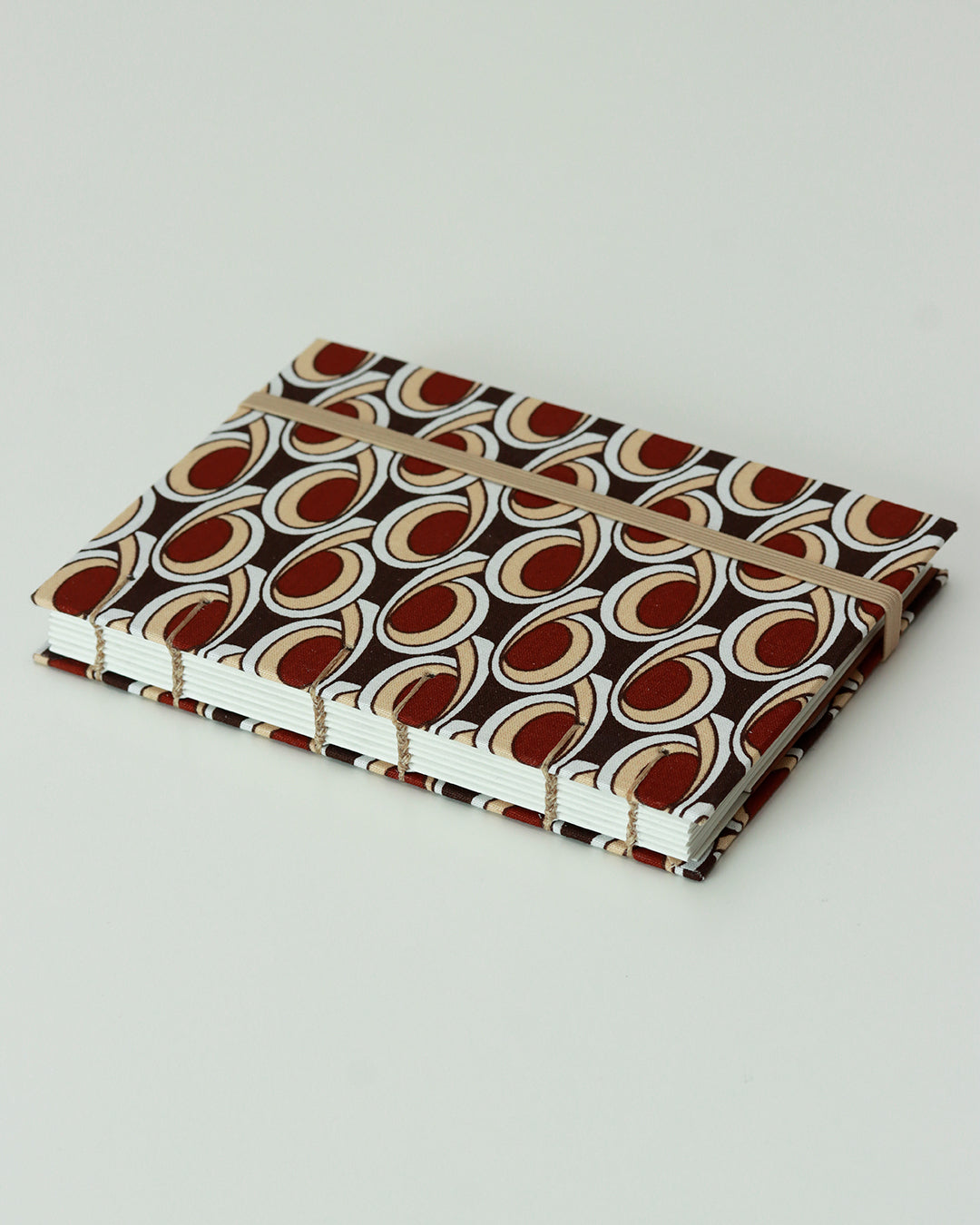 Agendina 2026 motivi astratti geomettrici marroni (copta con elastico e busta)