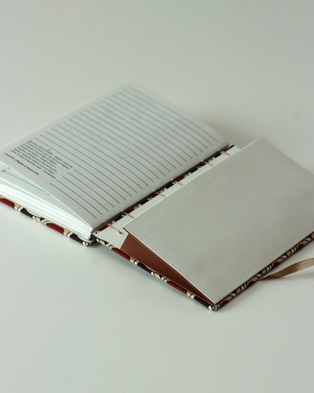 Agendina 2026 motivi astratti geomettrici marroni (copta con elastico e busta)