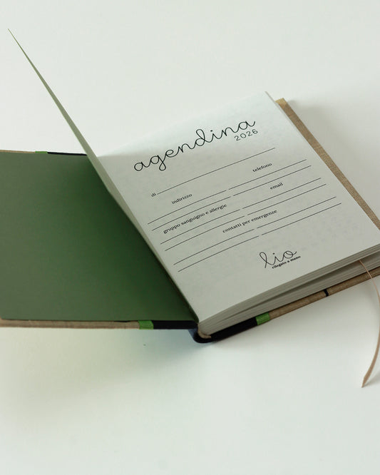 Agendina 2026 geometria minimale (dorso arrotondato)