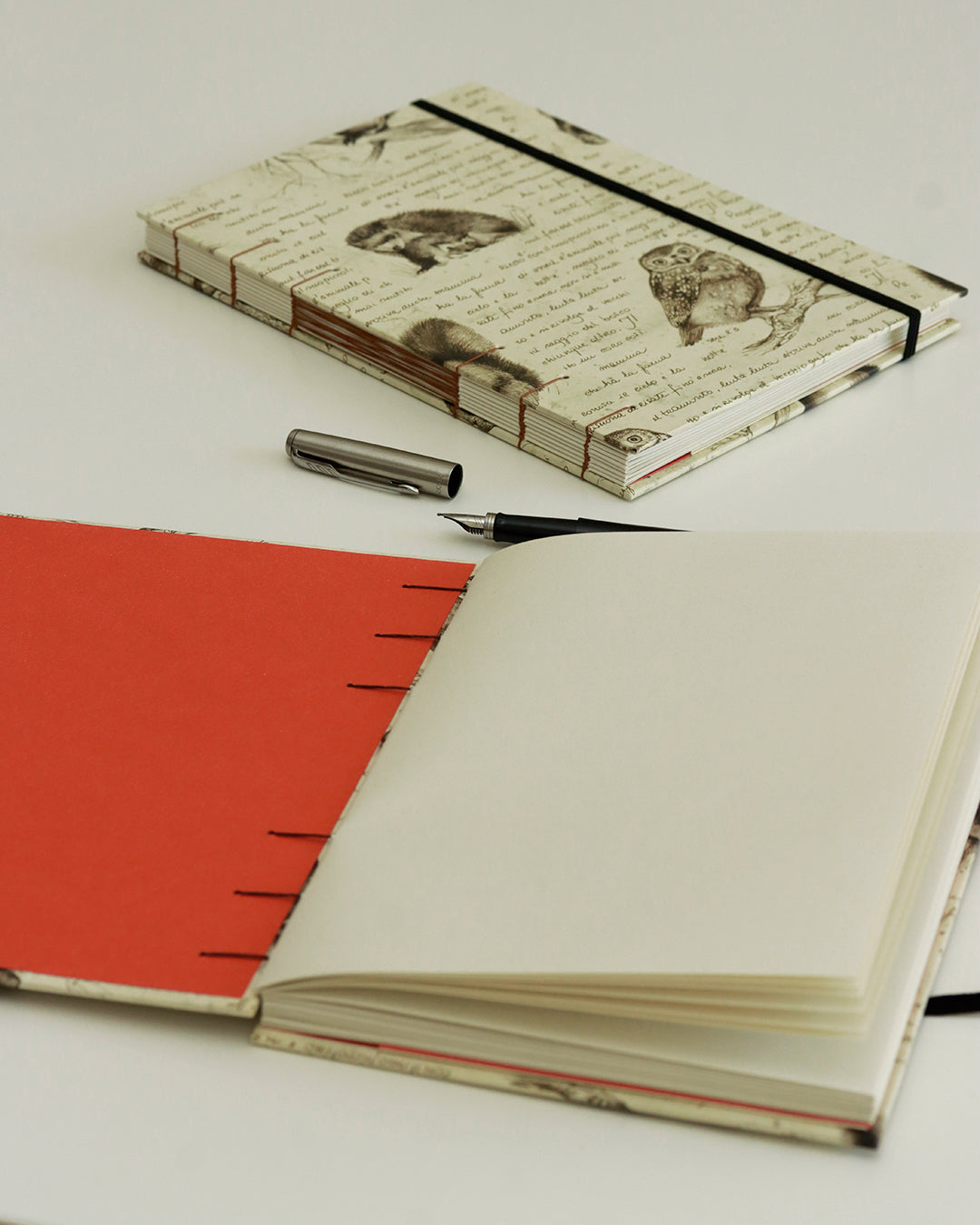 Quaderno Appunti, Formato A5, Algacarta, animali del bosco (con elastico e busta)