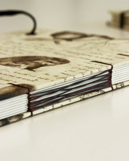 Quaderno Appunti, Formato A5, Algacarta, animali del bosco (con elastico e busta)