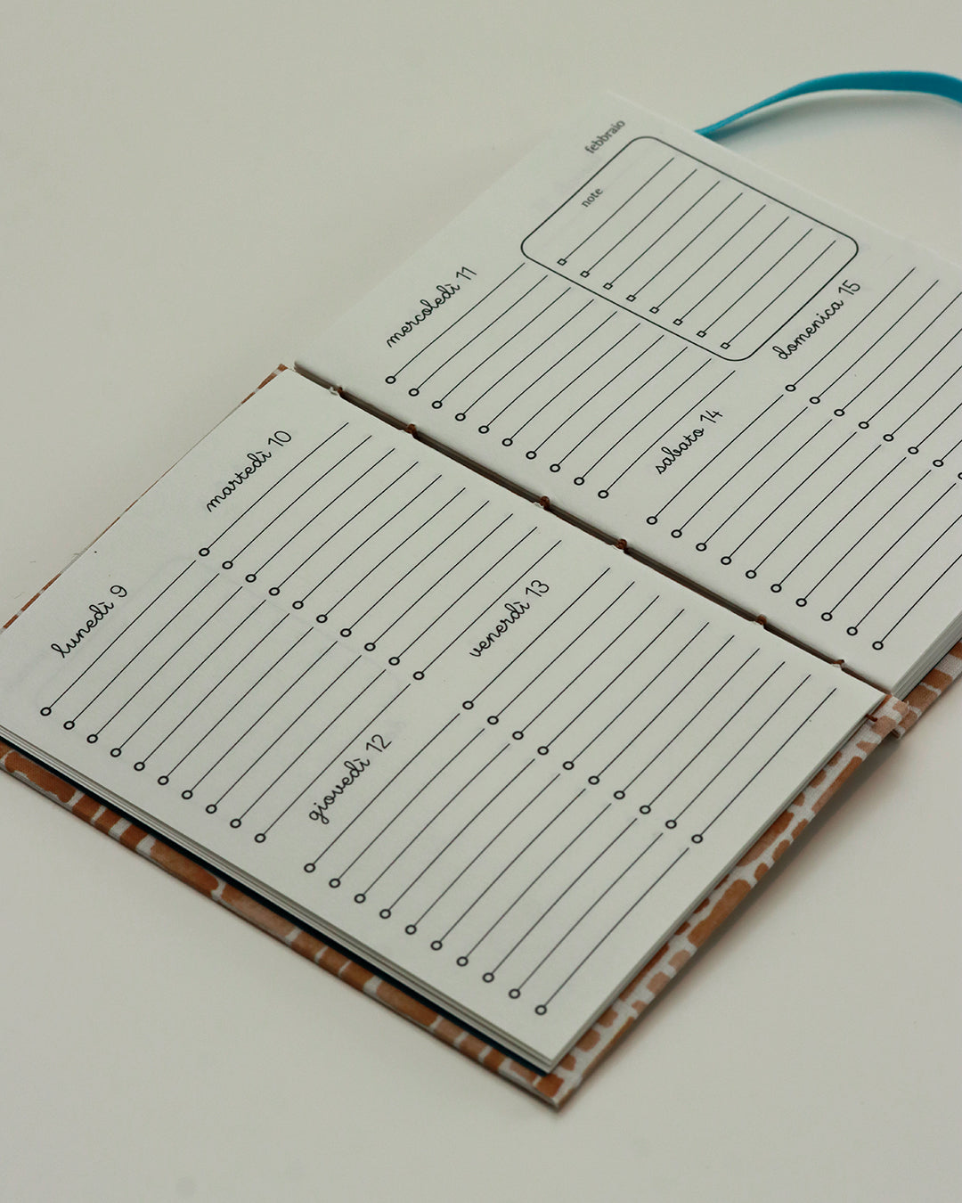 Agendina 2026 linee di caffé (copta con elastico)