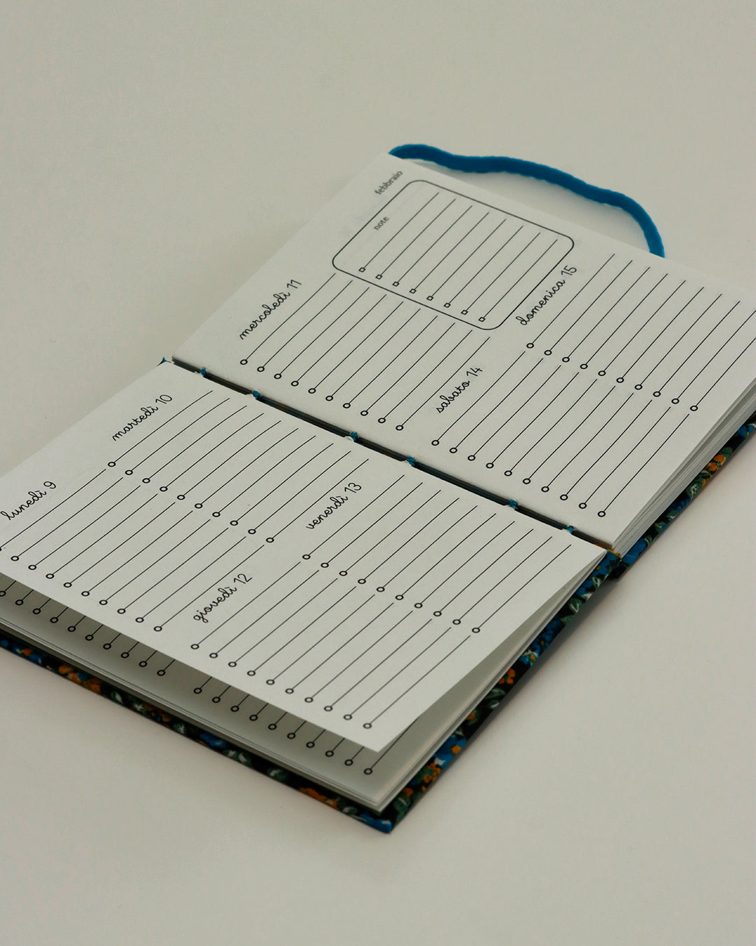 Agendina 2026 fiori gialli e blu (copta con elastico)