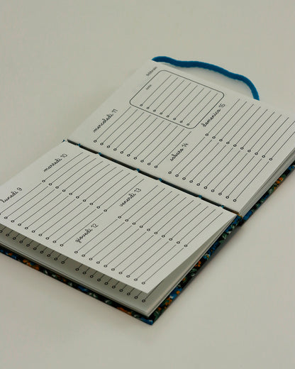 Agendina 2026 fiori gialli e blu (copta con elastico)
