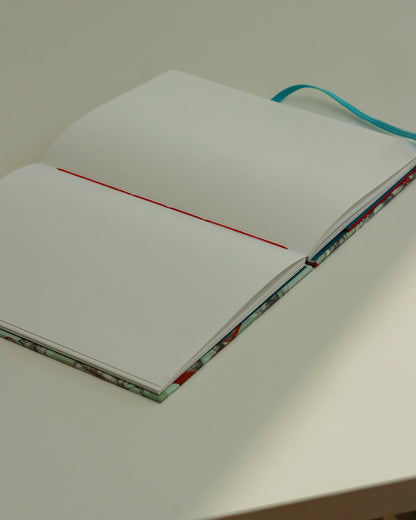 Quaderno Appunti, Formato A5, carta di bambú e cotone, Funghi (con elastico e busta)