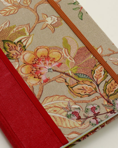 Agenda 2026 floreale arabesca marrone (dorso arrotondato con elastico e busta)