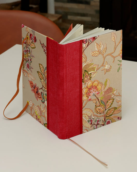 Agenda 2026 floreale arabesca marrone (dorso arrotondato con elastico e busta)