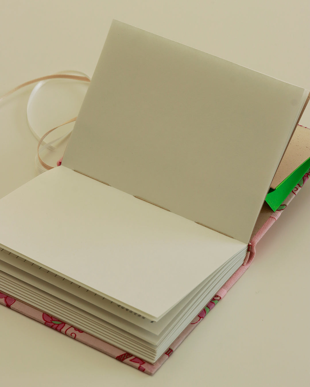 Agendina 2026 fantasia paisley rosa e verde (dorso arrotondato con elastico, busta e pagine bianche extra)