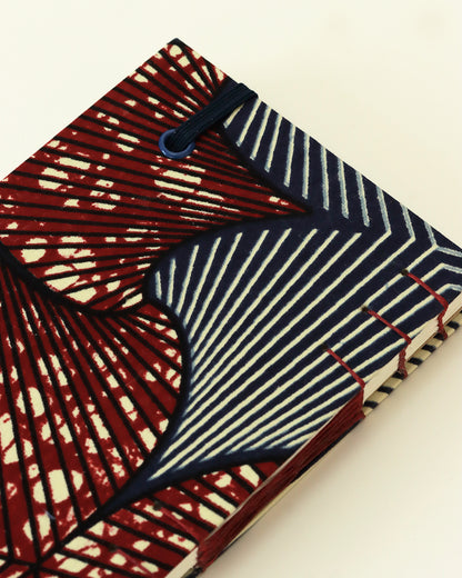 Agendina 2026 wax conchiglie blu e terra (mix copta-francese con elastico, busta e pagine bianche extra)