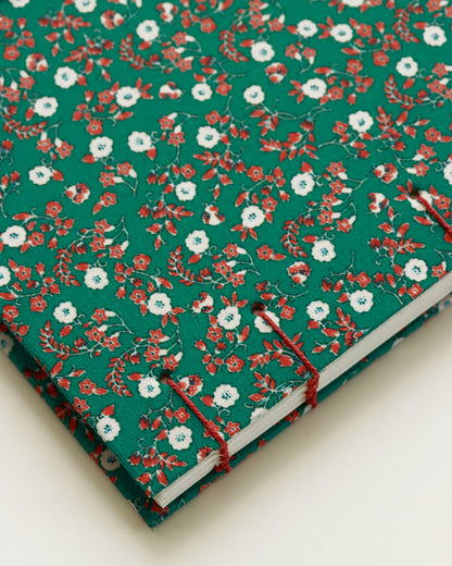 Agendina 2026 floreale verde petrolio (copta con elastico e busta)