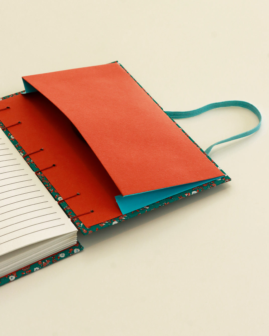 Agendina 2026 floreale verde petrolio (copta con elastico e busta)