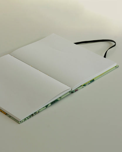 Quaderno Appunti, formato A5, carta di bambù e cotone, erbario anatomia vegetale (elastico e busta)