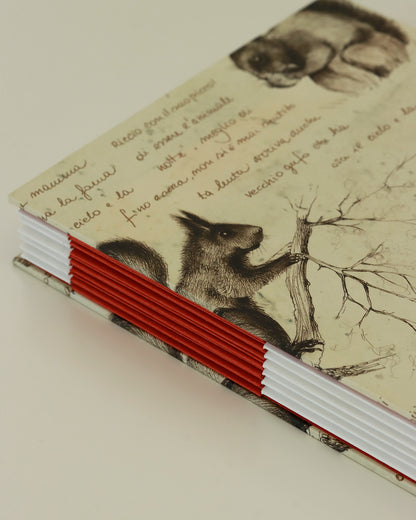 Quaderno di disegno tecnico per vision board, mappe concettuali e progetti creativi - copertina animali del bosco