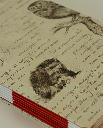 Quaderno di disegno tecnico per vision board, mappe concettuali e progetti creativi - copertina animali del bosco