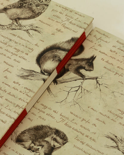Quaderno di disegno tecnico per vision board, mappe concettuali e progetti creativi - copertina animali del bosco