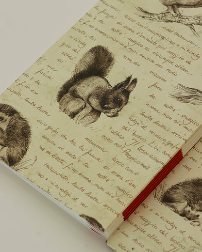 Quaderno di disegno tecnico per vision board, mappe concettuali e progetti creativi - copertina animali del bosco