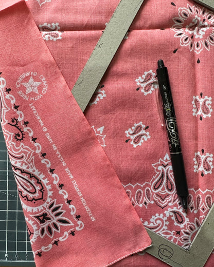 Quaderno disegno mixed media bandana rosa e verde acqua