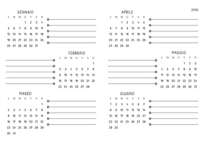 Agendina 2026 nera con stemmi rosa e verdi (mix copta-francese con elastico e busta)