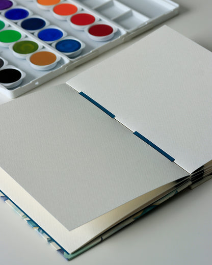 Quaderno A5 botanico Acquarello e Collage Balene e delfini