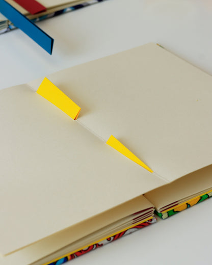 Ricettario formato A5 agrumi, maioliche blu, verde, giallo e rosso