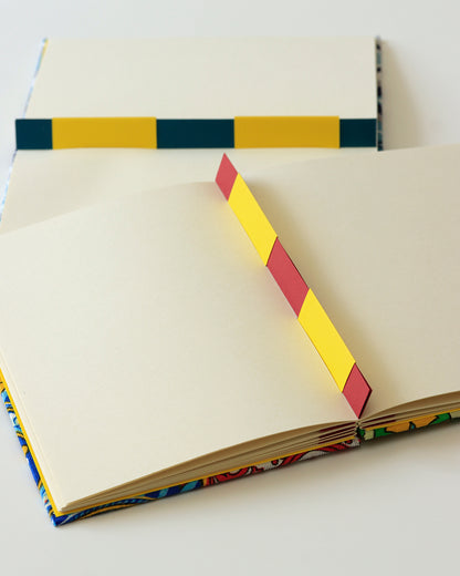 Ricettario formato A5 agrumi, maioliche blu, verde, giallo e rosso
