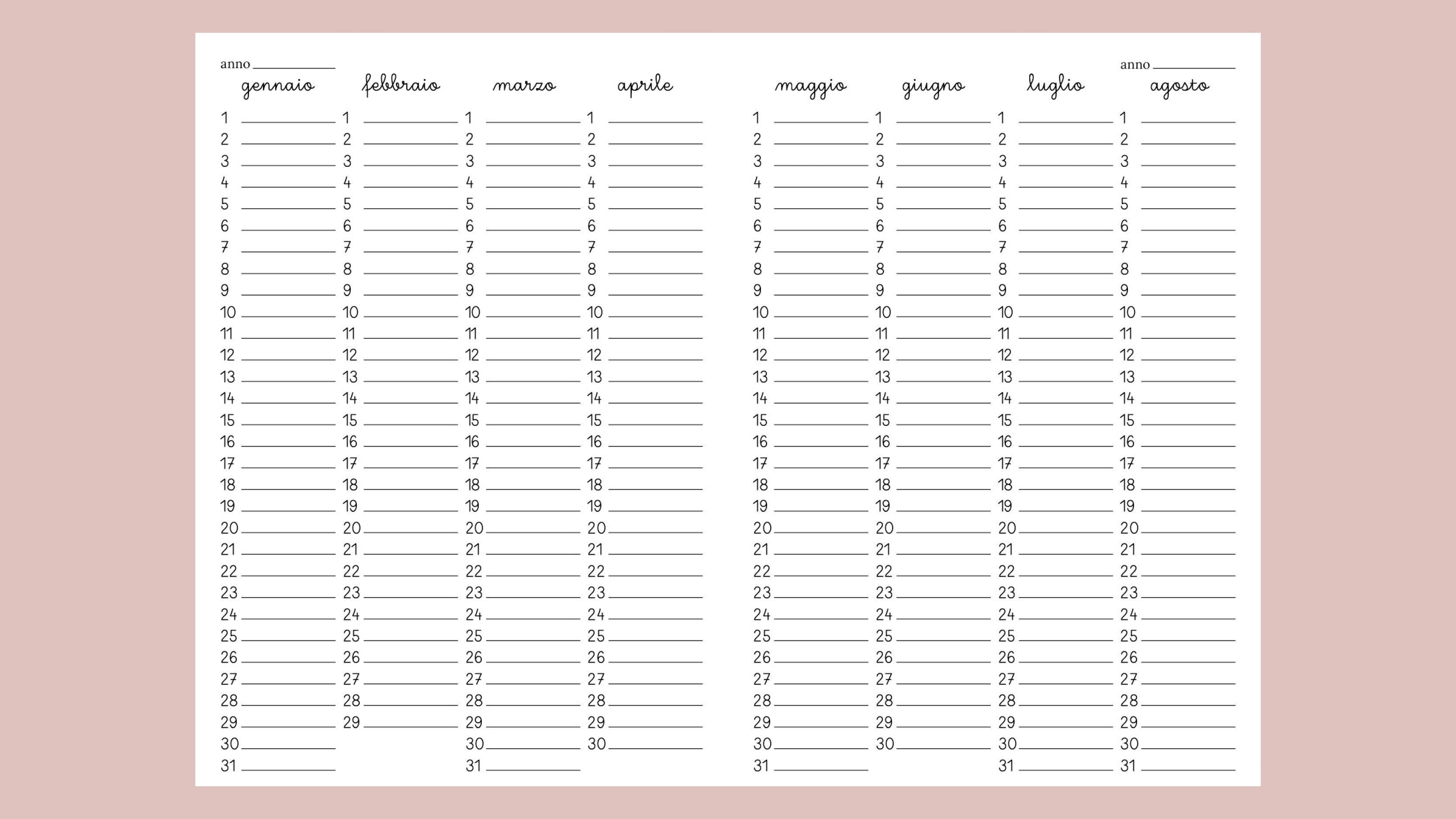 calendario annuale