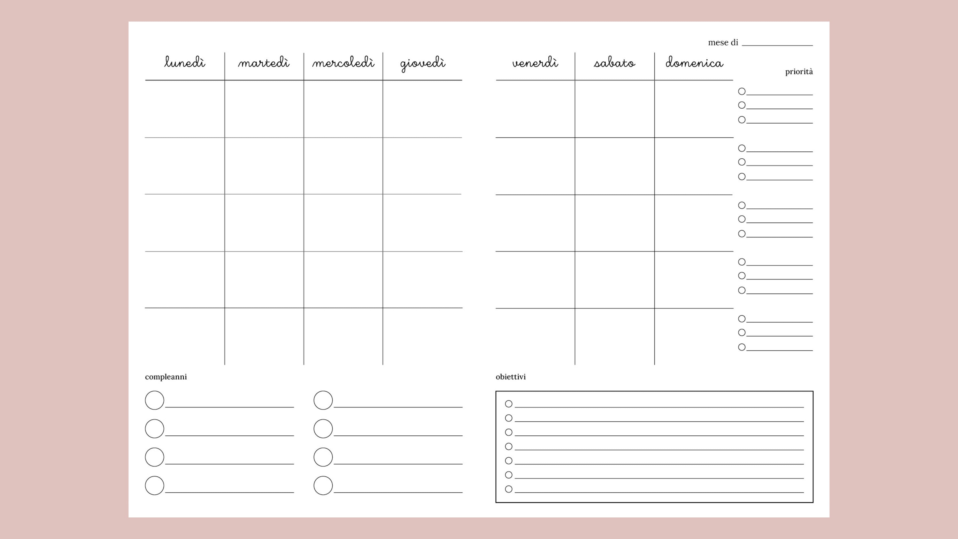 calendario mensile